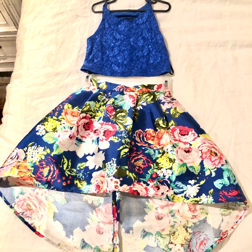 Beautiful girls high/low two piece dress!